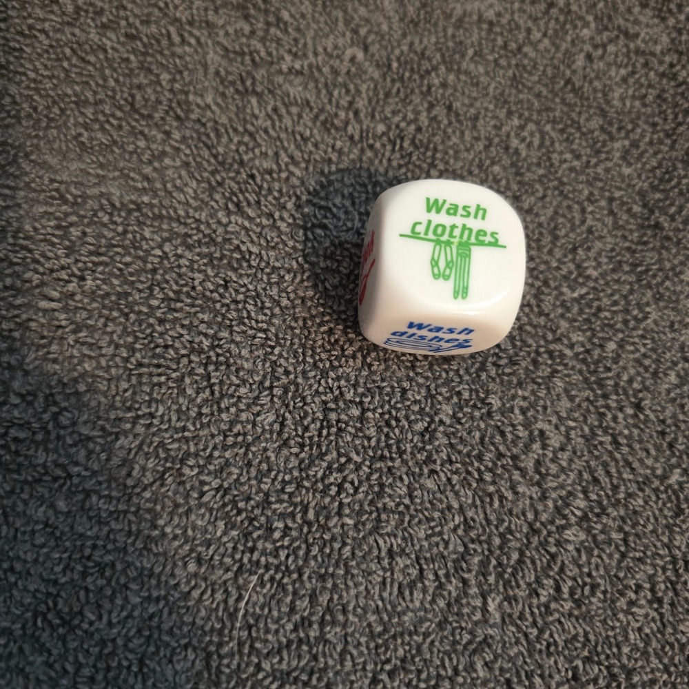 Novelty Small Chore Die Unisex White Fun Task Decision Maker Gag Gift - Picture 4 of 5